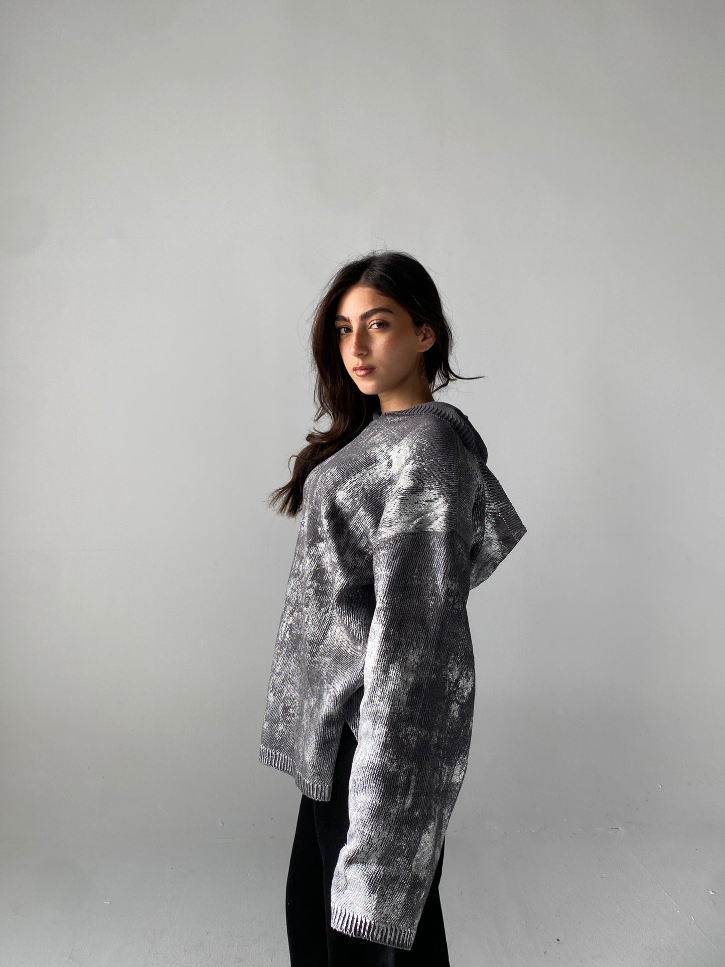 Metalic knit in grey