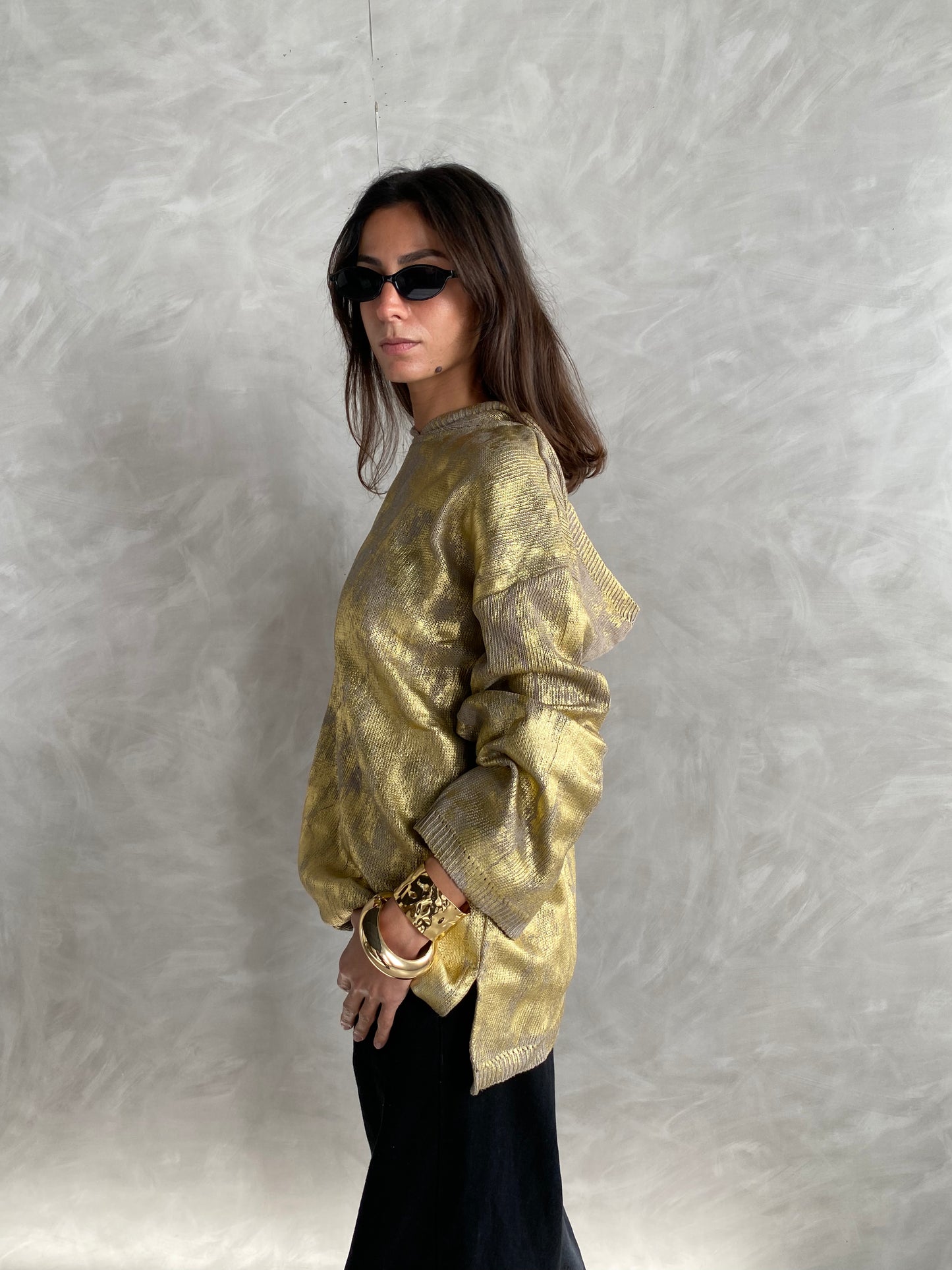 Metalic knit in cafe