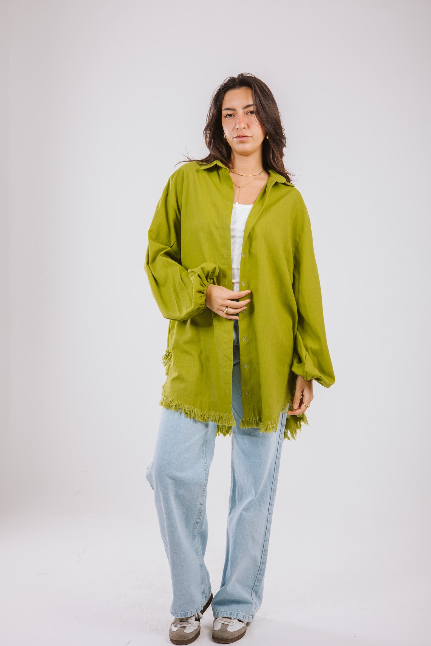 Kokta chemise in lime green