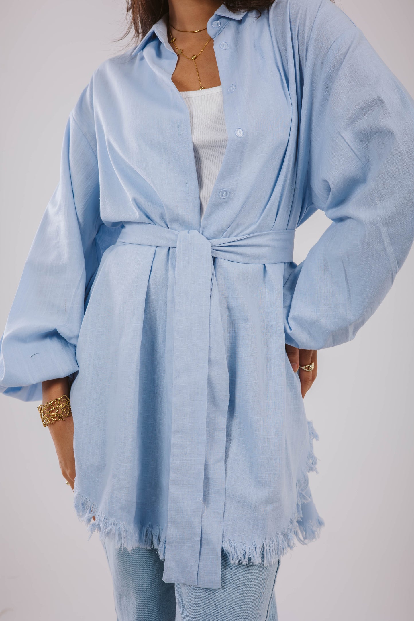 Kokta chemise in babyblue