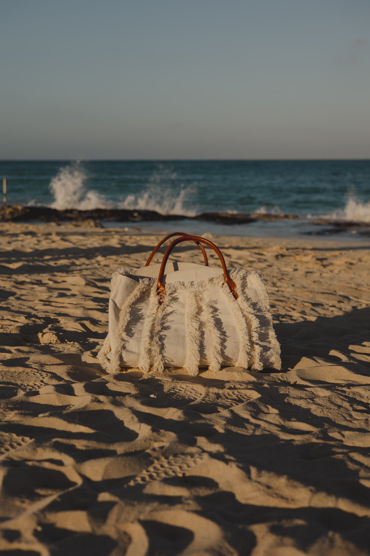Maison Fringes Beige Bag