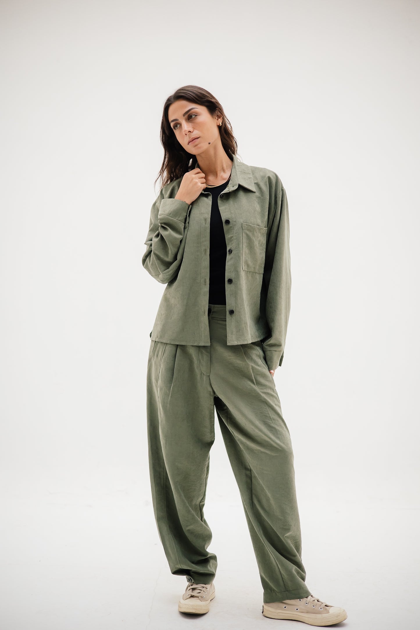 Soft Drape set in Olive