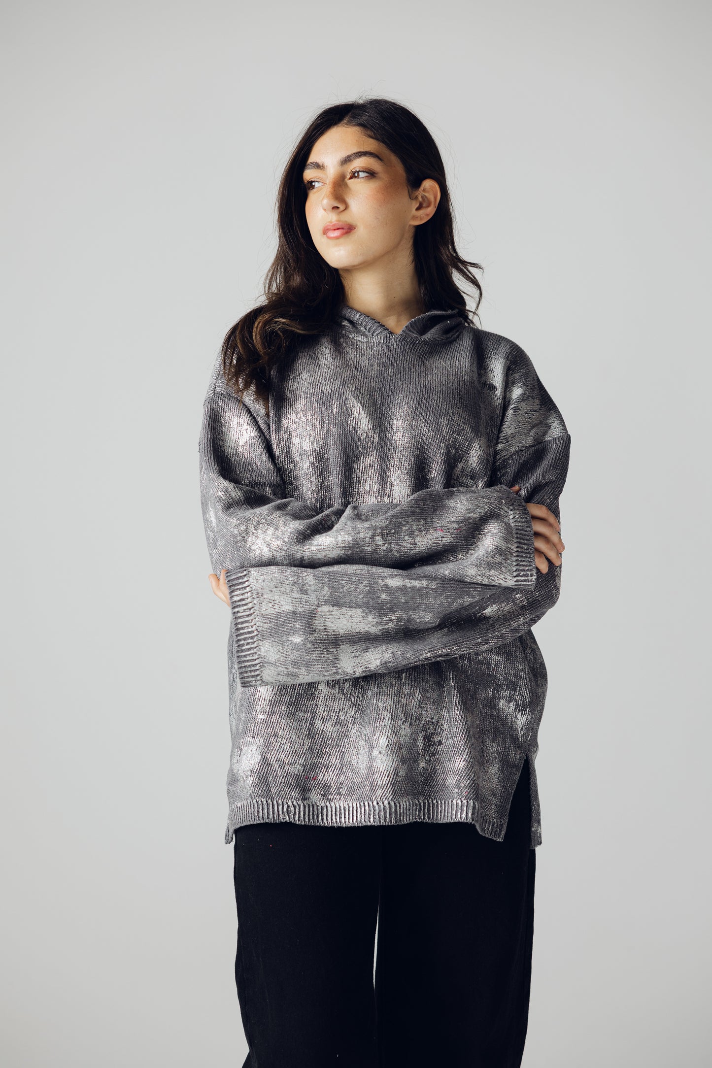 Metalic knit in grey