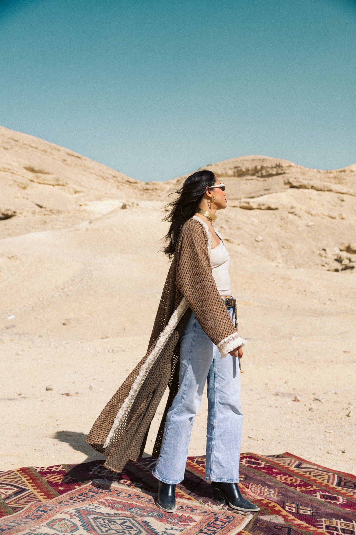 Honey Comb Kaftan in Cafe