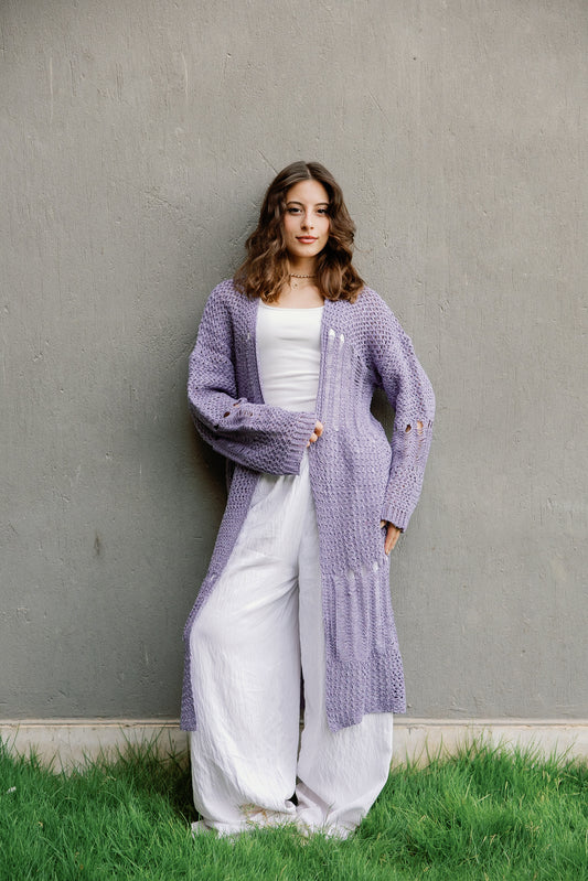 SeaSide Cardigan in Lavender
