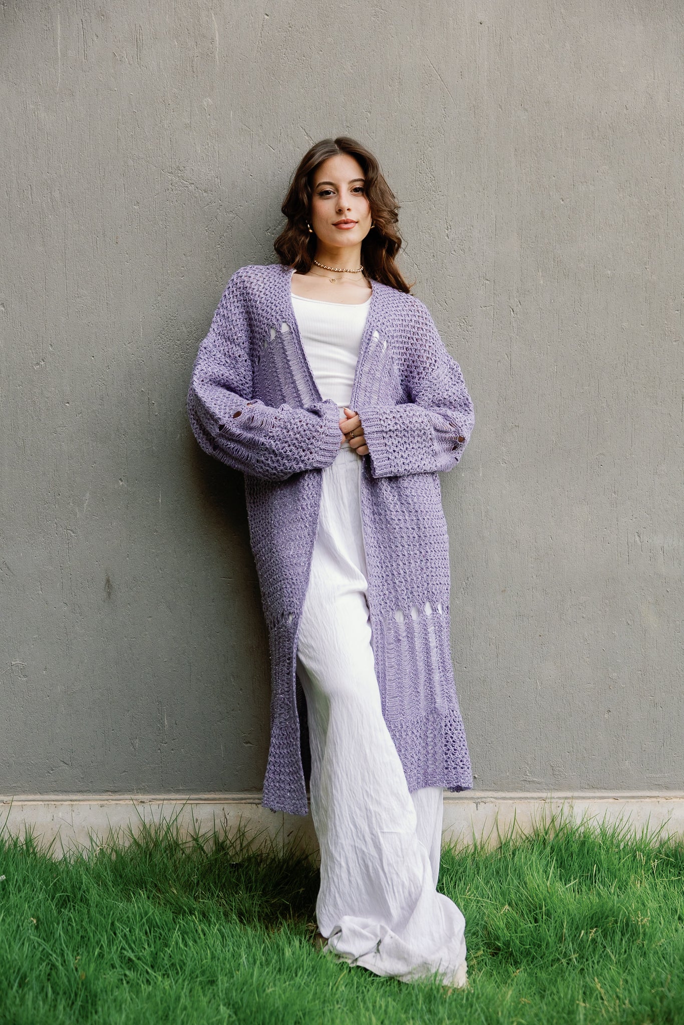 SeaSide Cardigan in Lavender