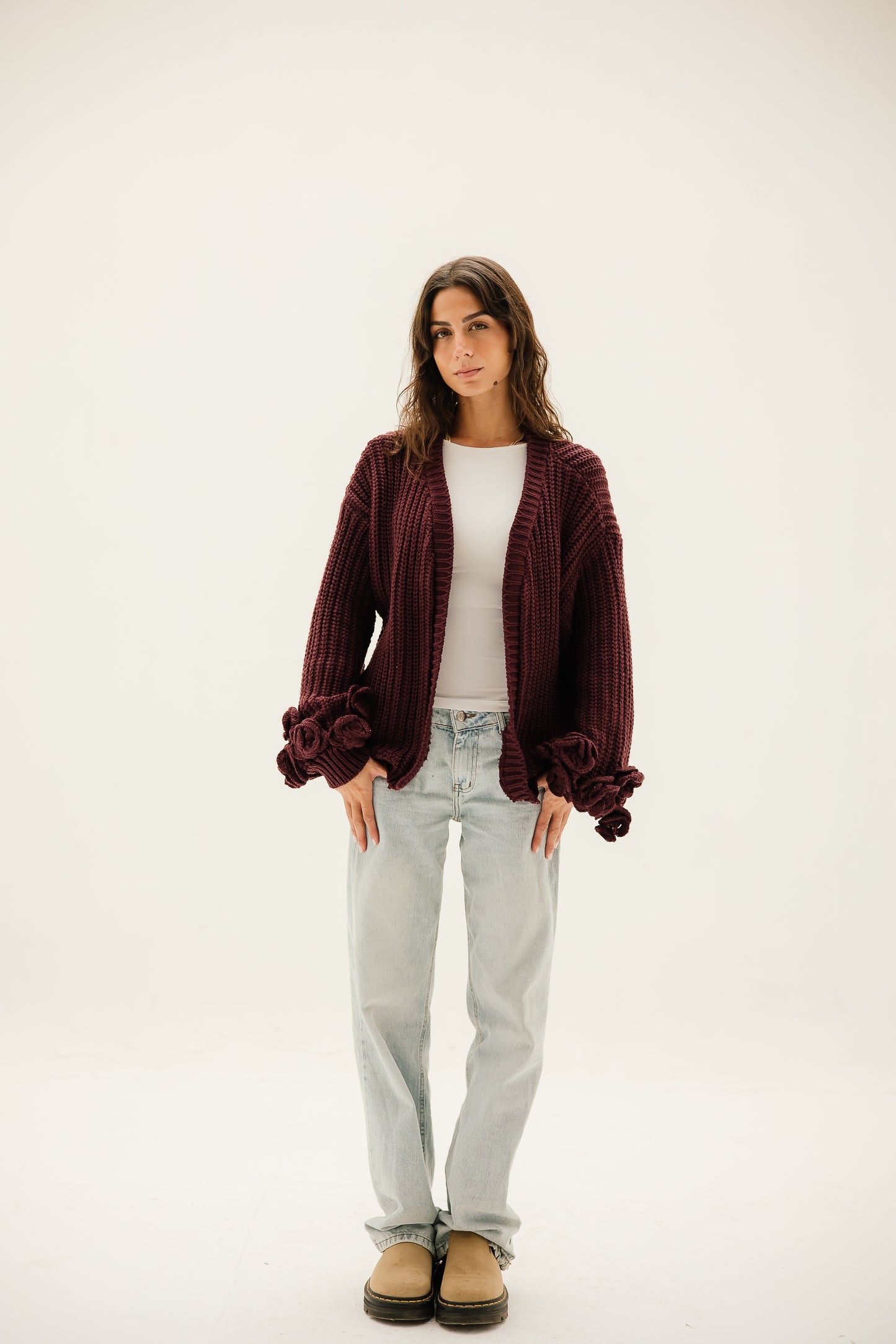 Floral Cardigan in Burgundy ( pre order )