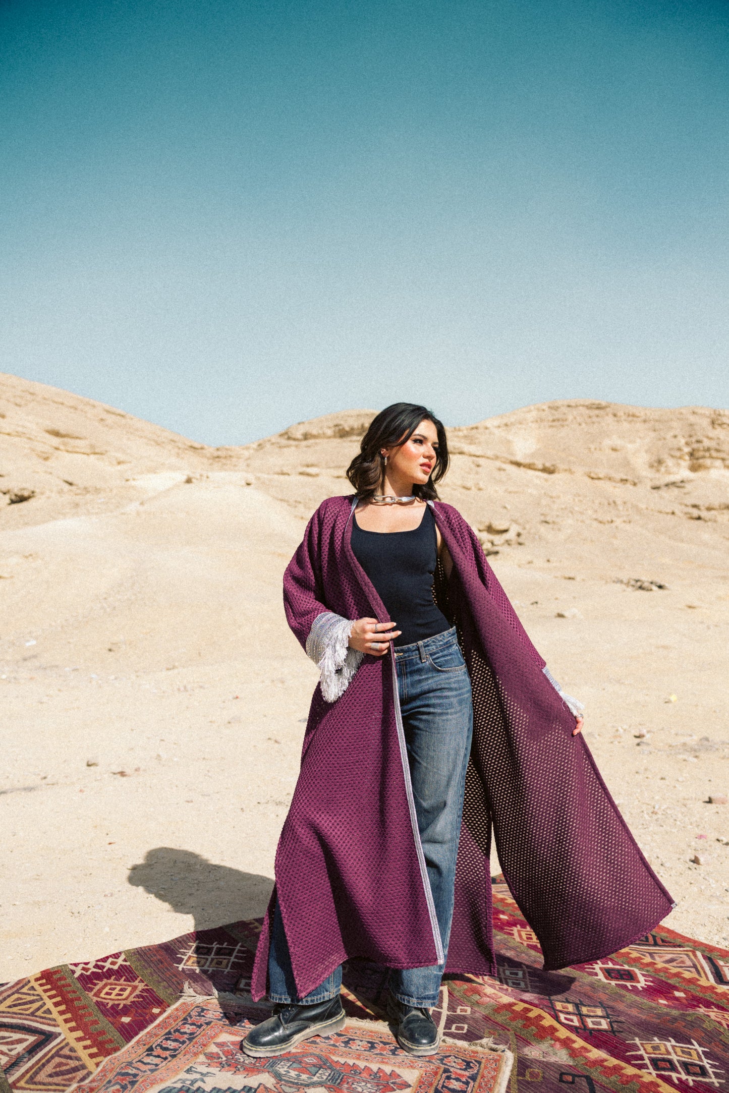 Honey Comb Kaftan in Purple