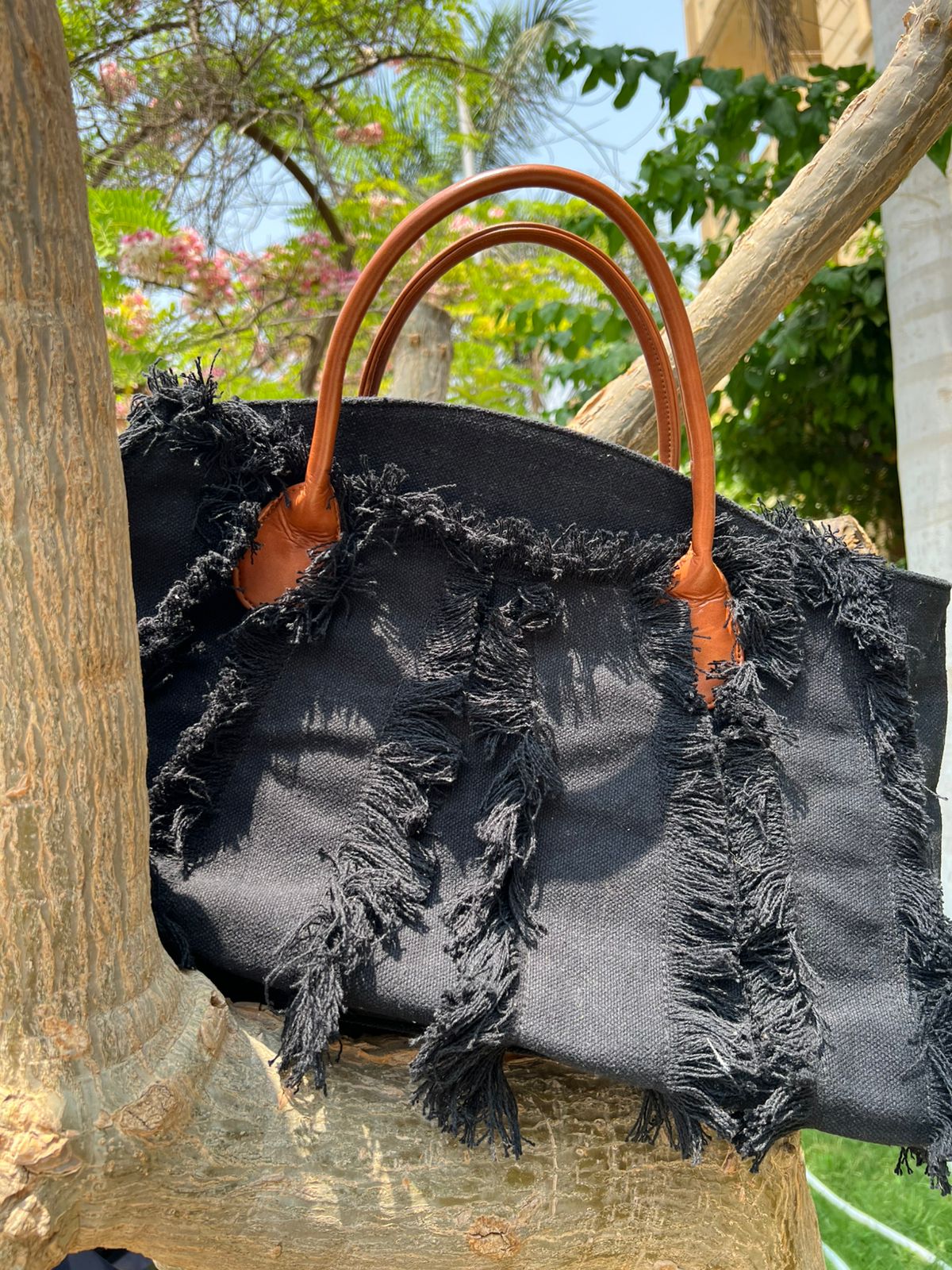 Maison Fringes bag black