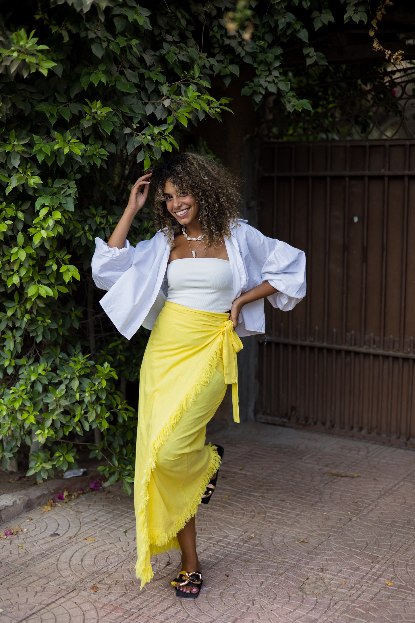 Wrap me skirt in yellow