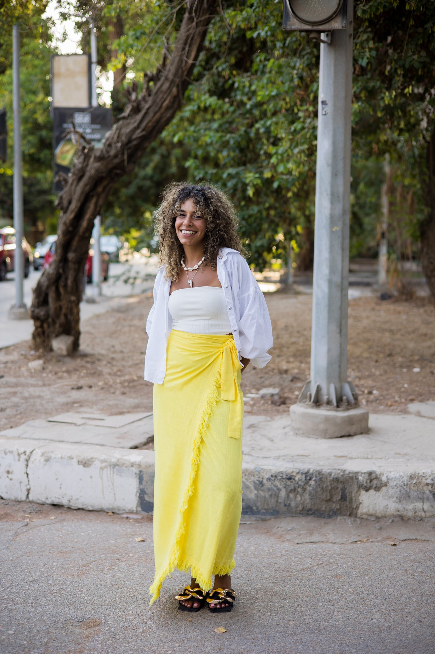 Wrap me skirt in yellow