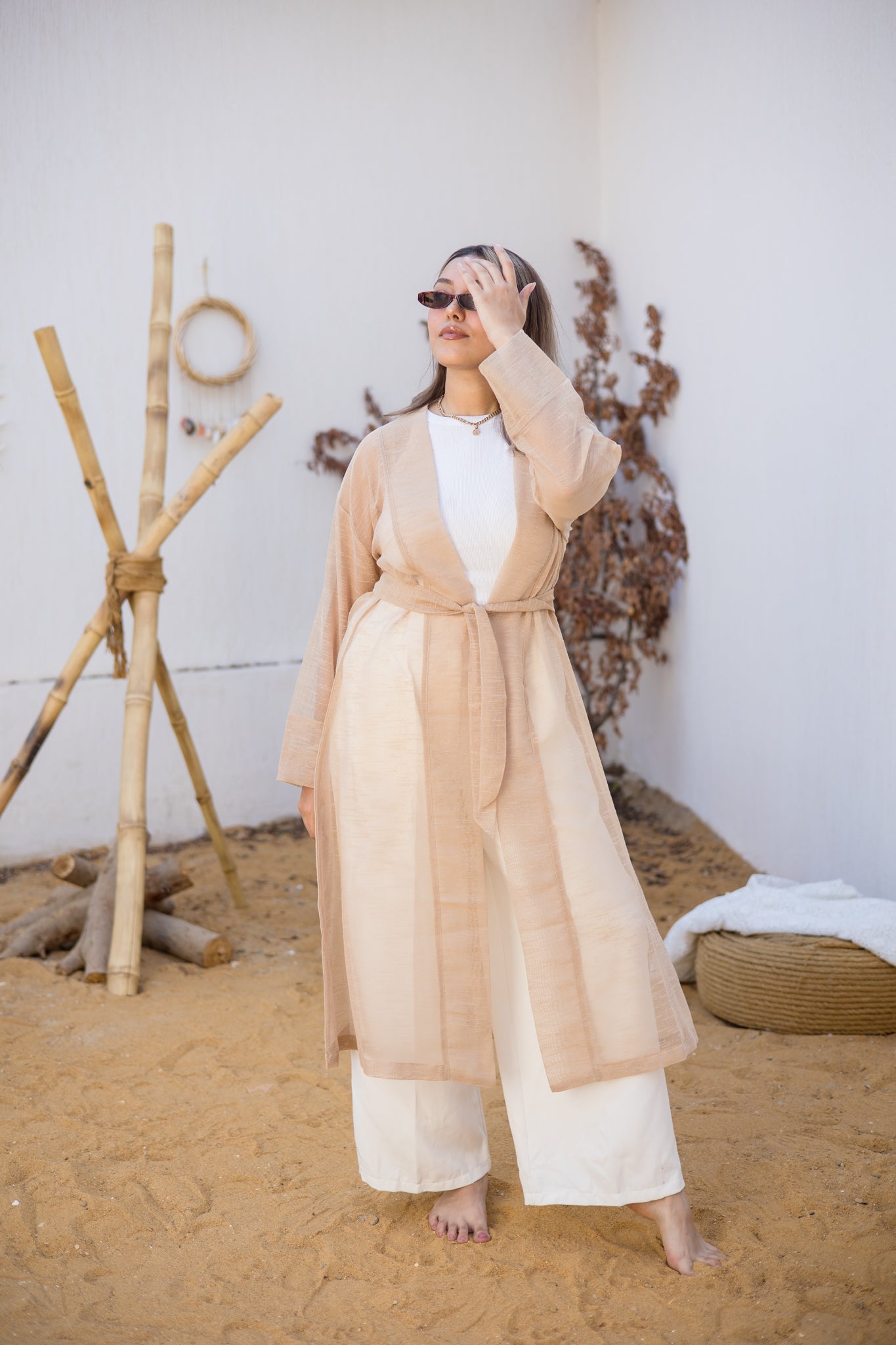 Lighten up kimono in beige
