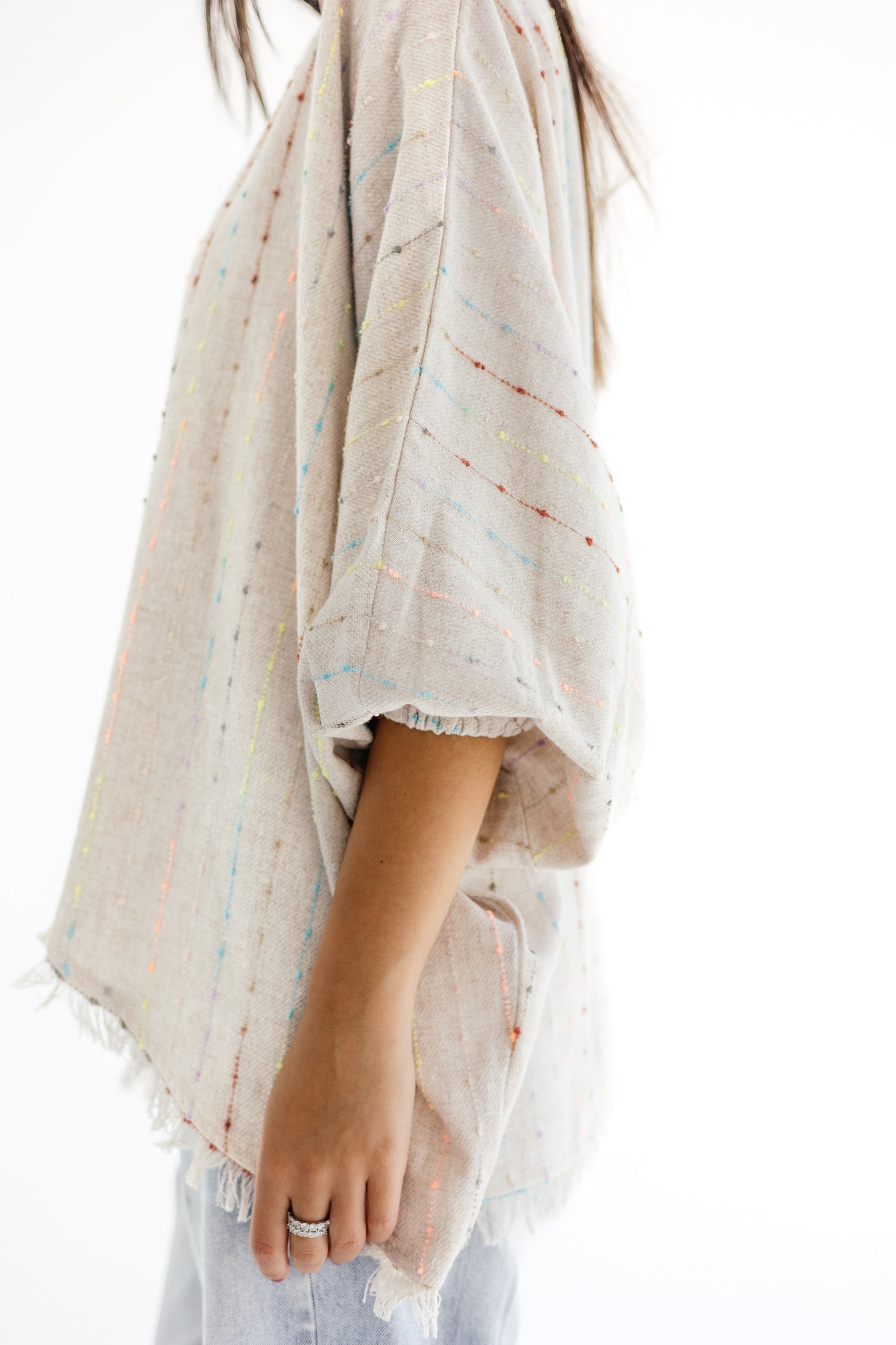 Criss cross top in beige