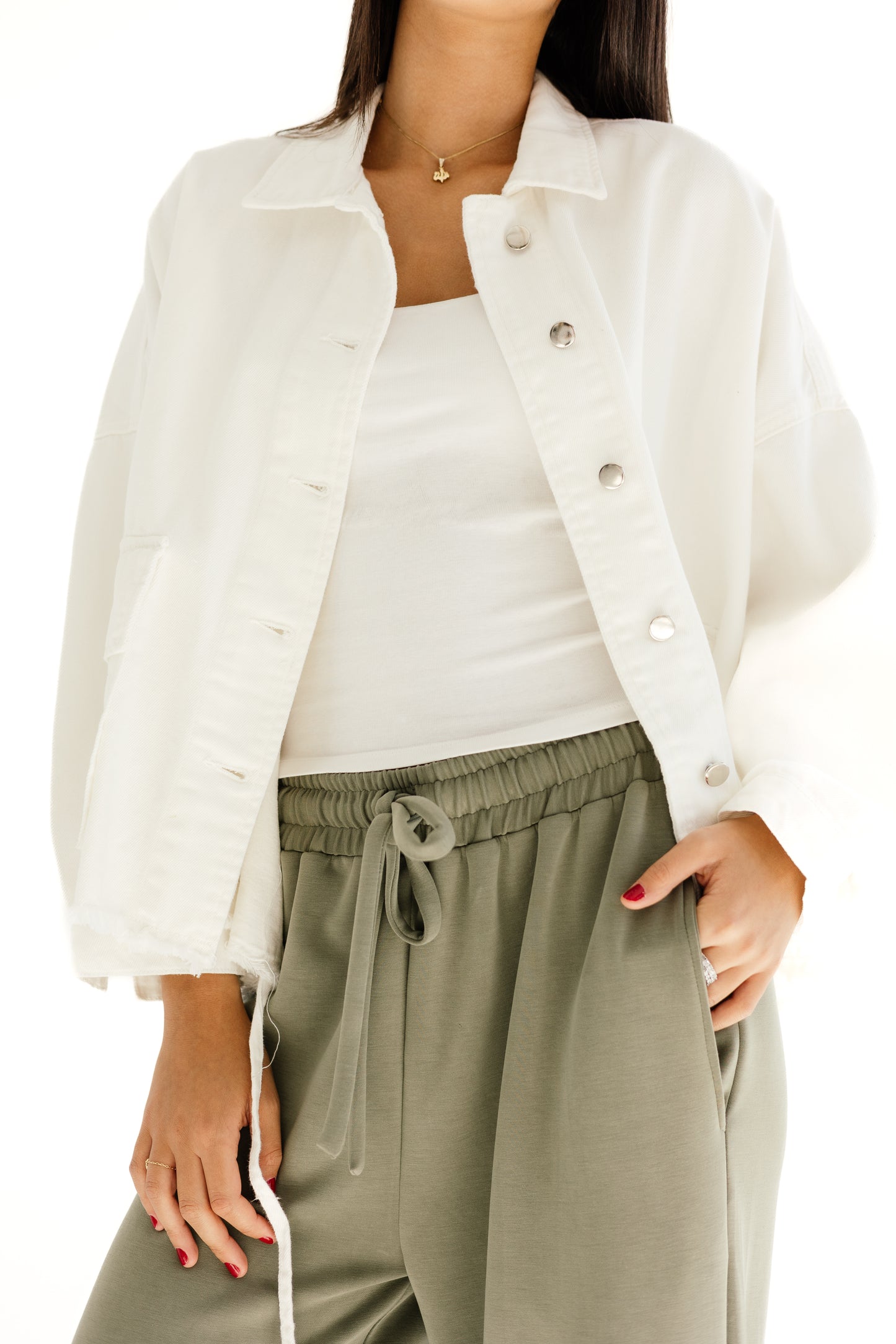 Denim jacket in -white