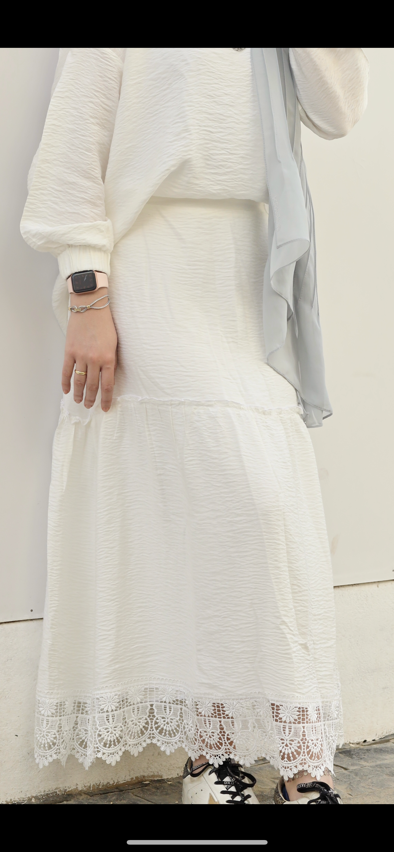 White duntella set