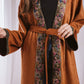 Nur suede kaftan in camel