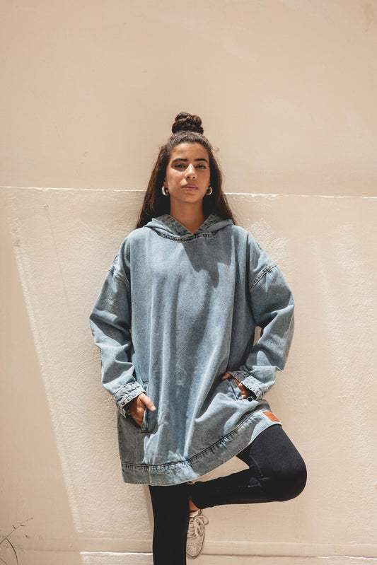 Girl in the hood denim in blue