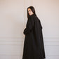 Plush coat in black