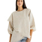 Criss Cross Linen Top in Off white