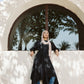 Asymmetrical dress in black