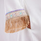 Nur suede kaftan in off-white