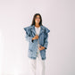 The ruffle denim in blue