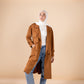 Suede manteau in camel