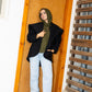 The furry jacket in black