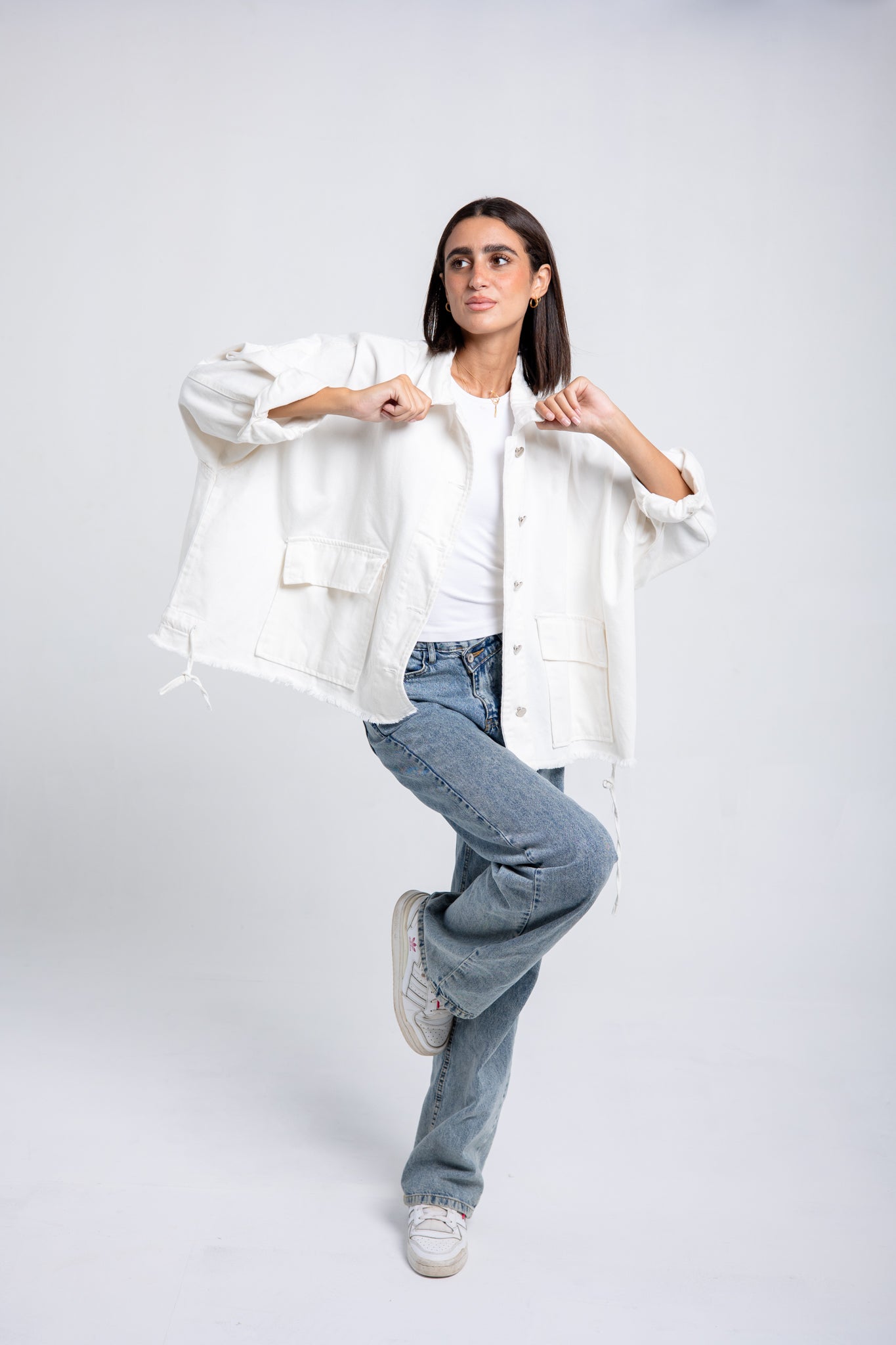 Denim jacket in -white
