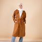 Suede manteau in camel