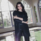 Shimmer blazer set in black
