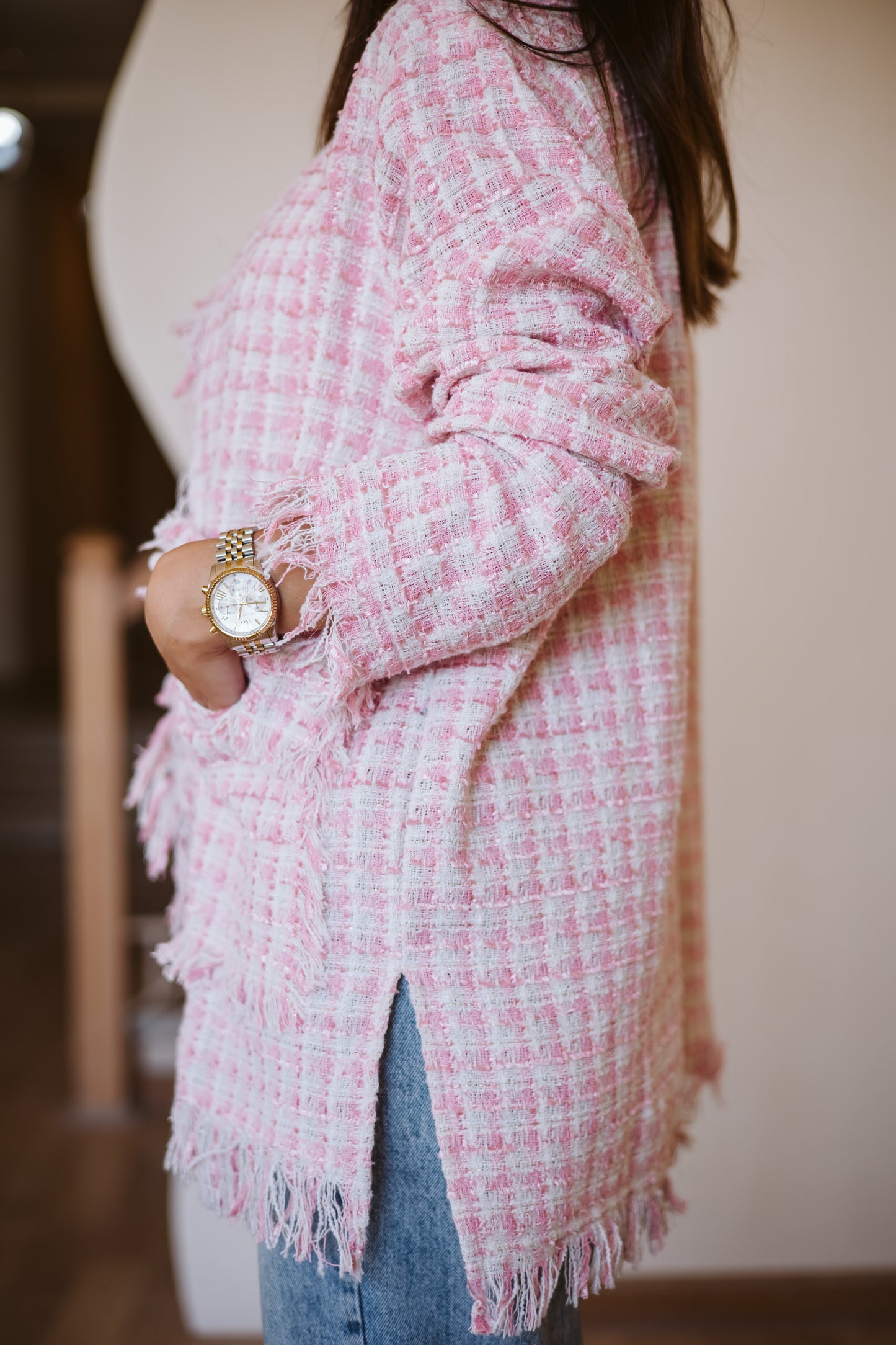 Tweed handmade jacket in PINK