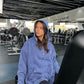 Washed hoodie in blue