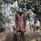 Shimmer blazer set in chamagne