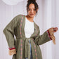 Fringe kaftan in olive