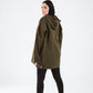 Girl in the hood in olive