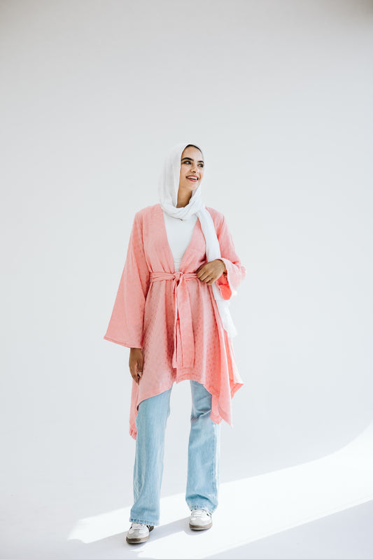 Sunny Asymmetrical kimono in pink