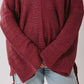 Aura knit top in maroon.