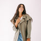 The ruffle denim in olive