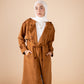 Suede manteau in camel