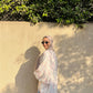 Criss cross top in beige