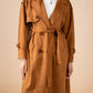 Suede manteau in camel