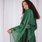Dotted kaftan in green