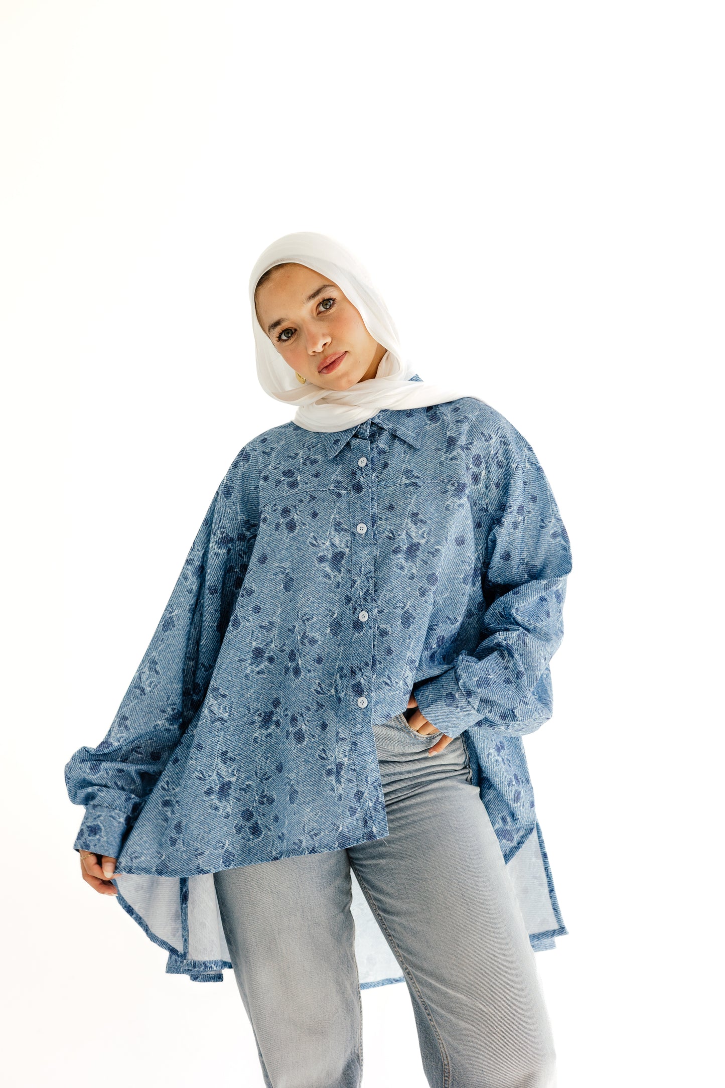 Floral linen chemise