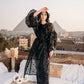 Dotted organza in black