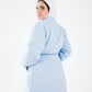 Daisy linen coat in baby blue