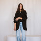 Bold melton jacket in black