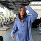 Washed hoodie in blue