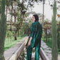 Shimmer blazer set in green