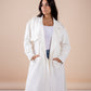 Suede manteau in white